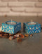 Blue Pottery T-Holder Set - Turquoise and White Design